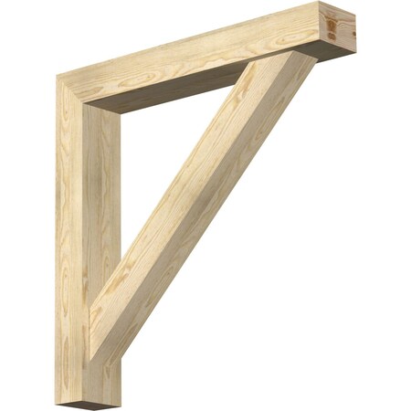 Ekena Millwork Traditional Block Rough Sawn Bracket w/ Offset Brace, Douglas Fir, 6"W x 36"D x 36"H BKT0604X36X36TRA05RDF